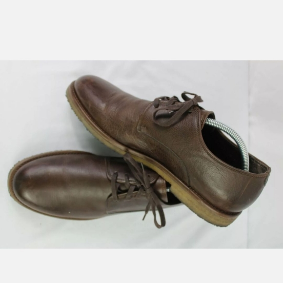 Allen Edmonds Southside Size 10 D Brown Plain Toe Blucher Dress Casual Tie Shoes - Picture 2 of 9